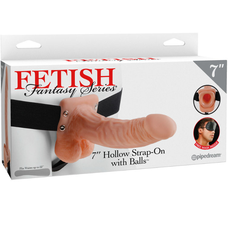 FETISH FANTASY SERIES - SERIES 7 HOLLOW STRAP-ON WITH BALLS 17.8CM FLESH - Image 2