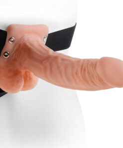 FETISH FANTASY SERIES - SERIES 7 HOLLOW STRAP-ON WITH BALLS 17.8CM FLESH