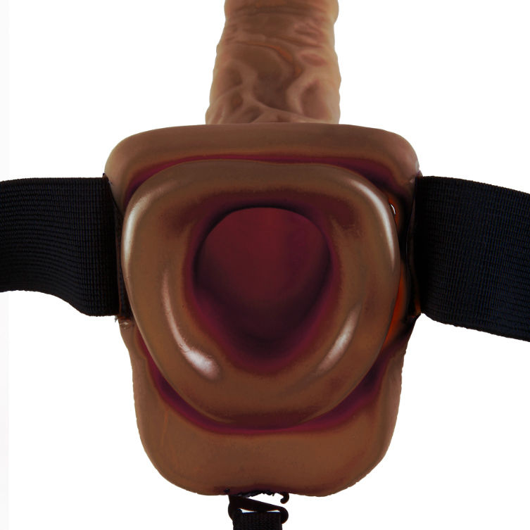 FETISH FANTASY SERIES - SERIES 9 HOLLOW STRAP-ON WITH BALLS 22.9CM BROWN - Image 5