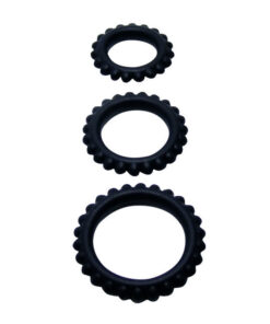 Alternative view of BAILE - TITAN SET 3PCS COCK RING BLACK 2.8 + 2.4 + 1.9 CM
