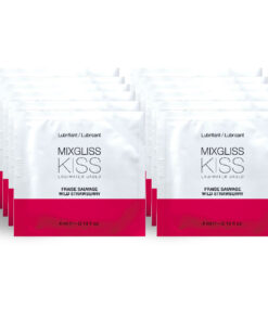 MIXGLISS - WATER BASED LUBRICANT STRAWBERRY FLAVOR 12 SINGLE DOSE 4 ML