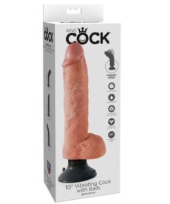 KING COCK - 25.5 CM VIBRATING COCK WITH BALLS FLESH