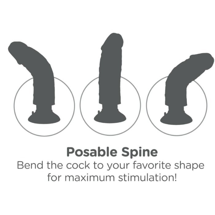 KING COCK - 25.5 CM VIBRATING COCK WITH BALLS BROWN - Image 5