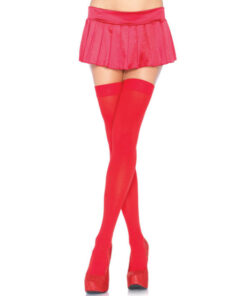 LEG AVENUE - NYLON THIGH HIGHS RED