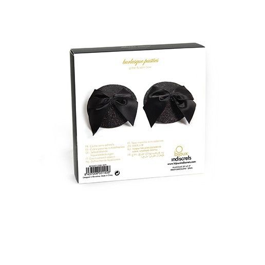 BIJOUX - BURLESQUE SHINY NIPPLE COVERS WITH BOW - Image 4