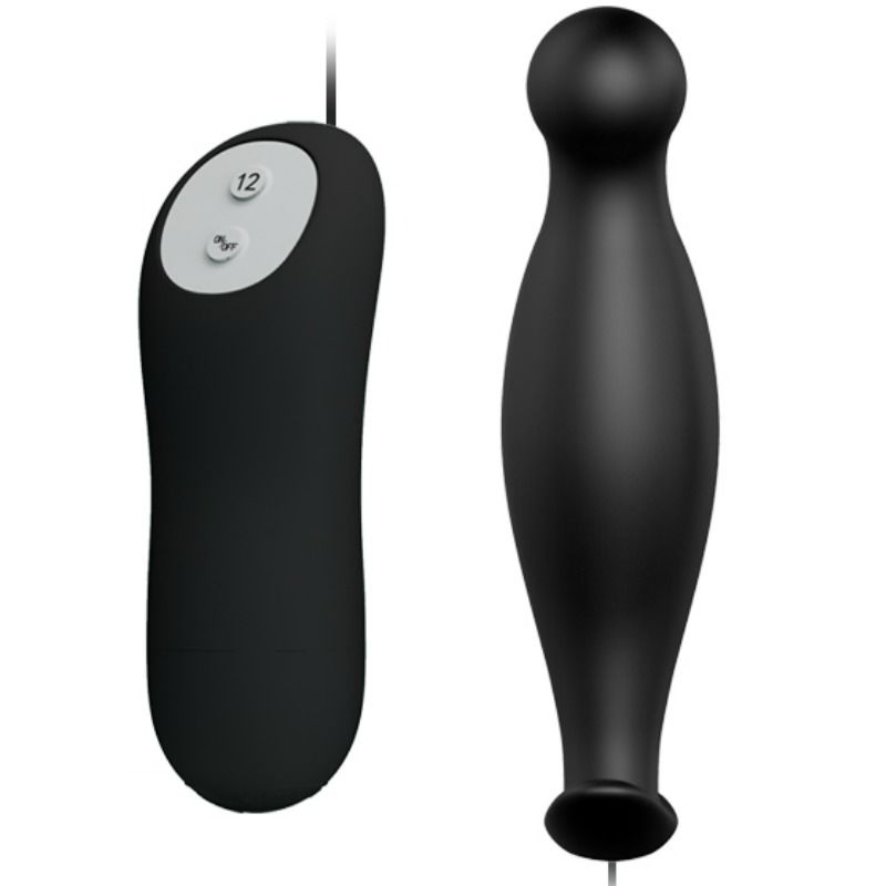 PRETTY LOVE - SILICONE ANAL PLUG 12 VIBRATION MODES BLACK - Image 2