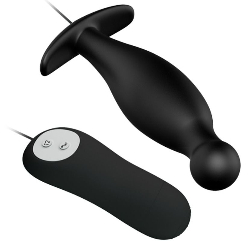 PRETTY LOVE - SILICONE ANAL PLUG 12 VIBRATION MODES BLACK - Image 3