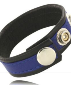 LEATHER BODY - ADJUSTABLE LEATHER STRAP FOR PENIS BLUE-BLACK