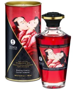 SHUNGA - HEAT EFFECT MASSAGE OIL INTENSE CHERRY FLAVOR 100 ML