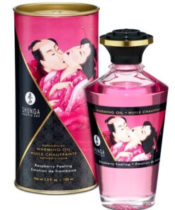SHUNGA - HEAT EFFECT MASSAGE OIL INTENSE RASPBERRY FLAVOR 100 ML