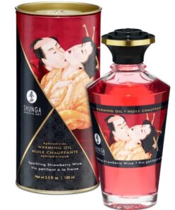 SHUNGA - STRAWBERRIES AND CAVA HEAT EFFECT MASSAGE OIL 100 ML