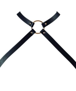 BIJOUX - INDISCRETS MAZE CROSSED CHEST HARNESS BLACK