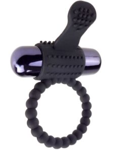 FANTASY C-RINGZ - BLACK SILICONE VIBRATING RING