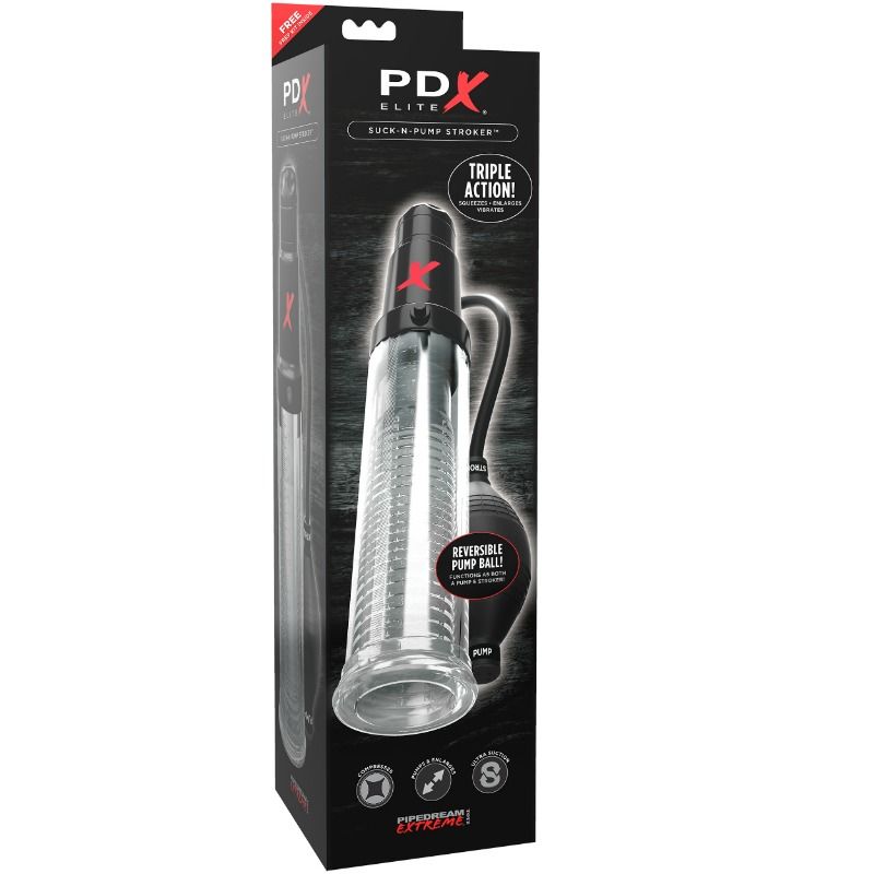 PDX ELITE - SUCK N PUMP STROKER VIBRATING MASTURBATOR SUCTION PUMP - Image 4
