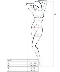 Alternative view of PASSION - WOMAN BS013 BLACK BODYSTOCKING ONE SIZE