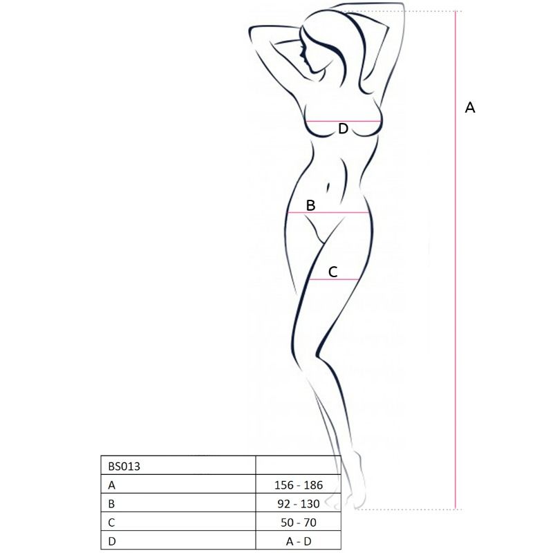 PASSION - WOMAN BS013 BLACK BODYSTOCKING ONE SIZE - Image 2