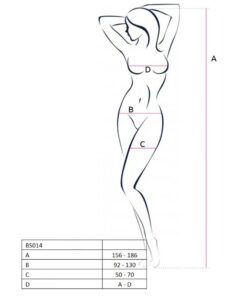 Alternative view of PASSION - WOMAN BS014 RED BODYSTOCKING ONE SIZE