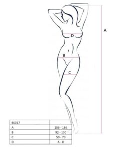 Alternative view of PASSION - WOMAN BS017 BODYSTOCKING BLACK ONE SIZE