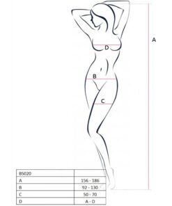 Alternative view of PASSION - WOMAN BS020 WHITE BODYSTOCKING ONE SIZE