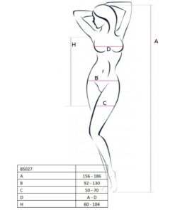 Alternative view of PASSION - WOMAN BS027 BODYSTOCKING WHITE DRESS STYLE ONE SIZE