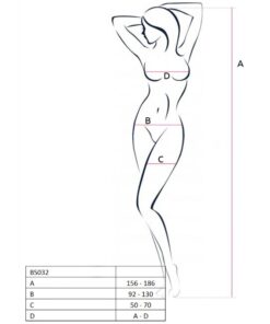 Alternative view of PASSION - WOMAN BS032 RED BODYSTOCKING ONE SIZE