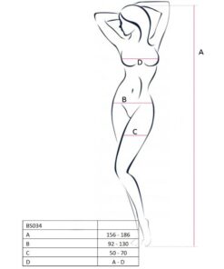 Alternative view of PASSION - WOMAN BS034 RED BODYSTOCKING ONE SIZE