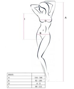 Alternative view of PASSION - WOMAN BS035 WHITE BODYSTOCKING ONE SIZE