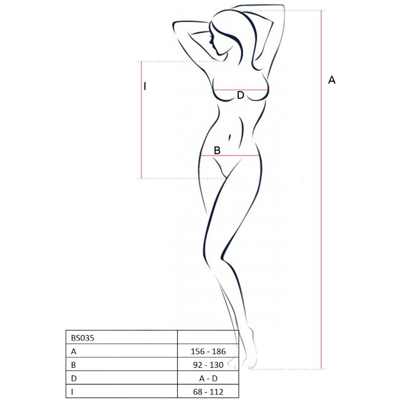 PASSION - WOMAN BS035 WHITE BODYSTOCKING ONE SIZE - Image 2