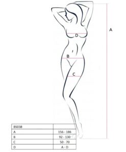 Alternative view of PASSION - WOMAN BS038 WHITE BODYSTOCKING ONE SIZE