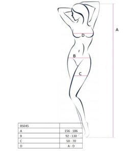 Alternative view of PASSION - WOMAN BS045 BODYSTOCKING BLACK ONE SIZE