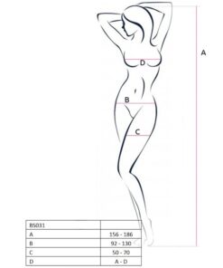 Alternative view of PASSION - WOMAN BS031 RED BODYSTOCKING ONE SIZE