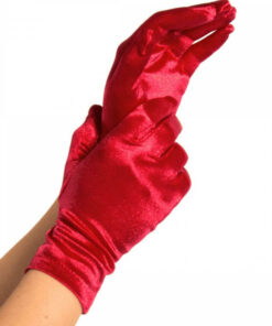 LEG AVENUE - SATIN GLOVES RED