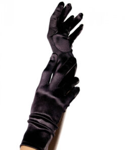 LEG AVENUE - SATIN GLOVES BLACK