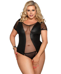 Alternative view of SUBBLIME - QUEEN PLUS FETISH SHORT SLEEVE TEDDY