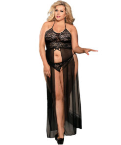 Alternative view of SUBBLIME - QUEEN PLUS DRESS-TOP AND THONG SET BLACK