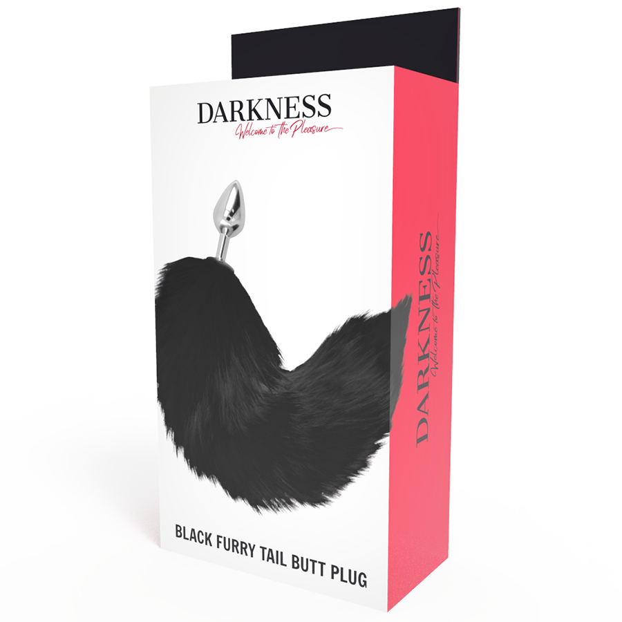 DARKNESS - SILVER ANAL PLUG 8 CM WITH BLACK TAIL - Image 4