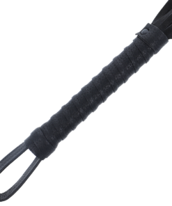 Alternative view of DARKNESS - BLACK BONDAGE WHIP WITH LEATHER HANDLE