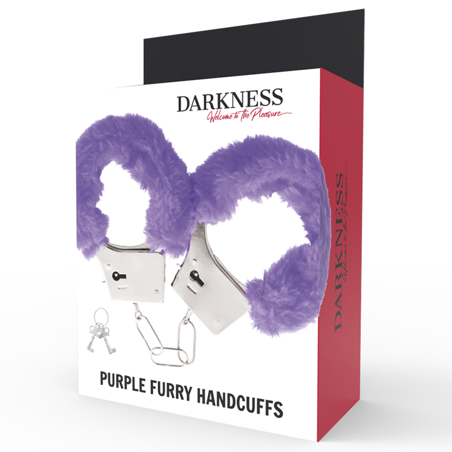 DARKNESS - LILAC LINED METAL HANDCUFFS - Image 3