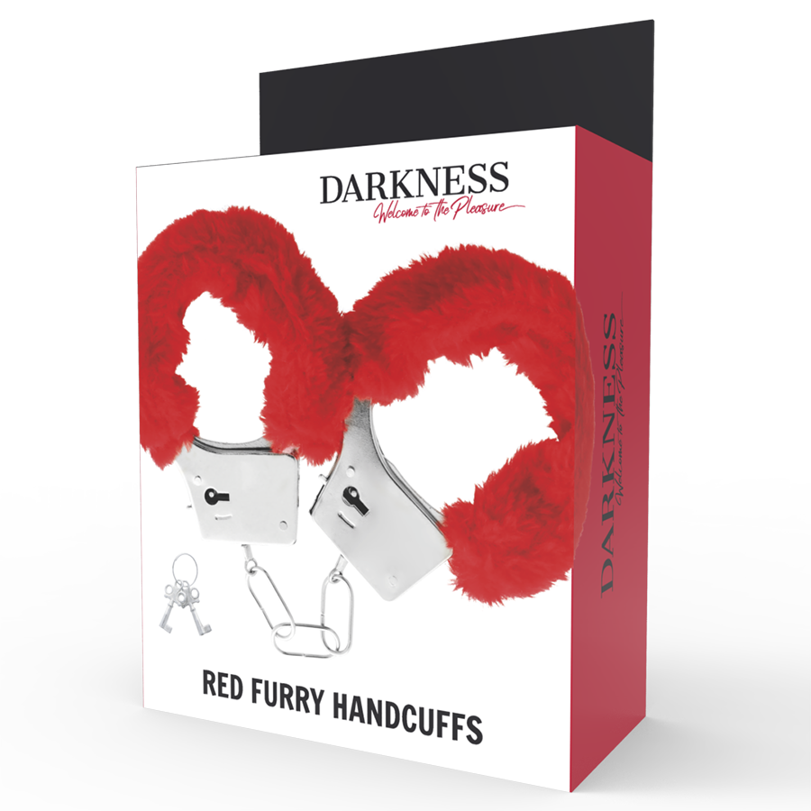 DARKNESS - RED LINED METAL HANDCUFFS - Image 3