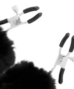 Alternative view of DARKNESS - NIPPLE CLAMPS WITH POM POMS 1