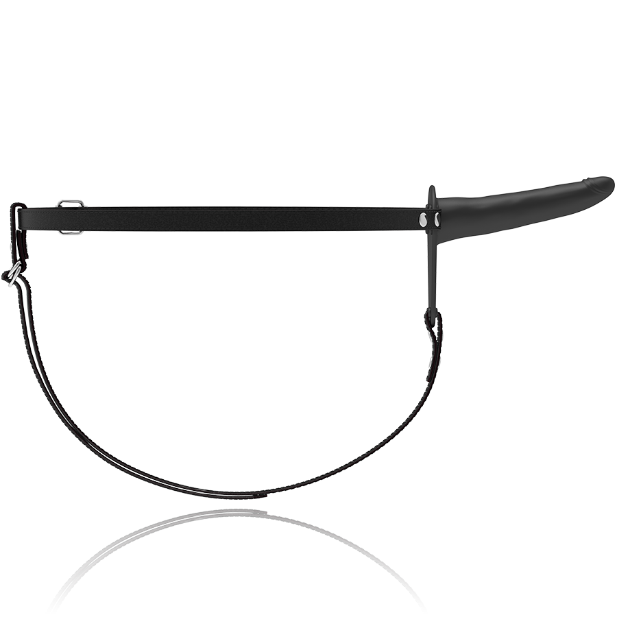 FETISH SUBMISSIVE HARNESS - BLACK SILICONE VIBRATOR 15 CM - Image 3