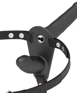 FETISH SUBMISSIVE HARNESS - DOUBLE PENETRATION BLACK VIBRATOR