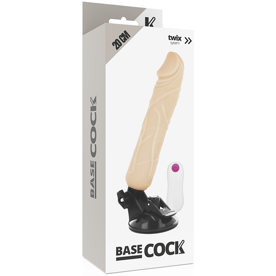 BASECOCK - REALISTIC VIBRATOR REMOTE CONTROL FLESH 20 CM - Image 4