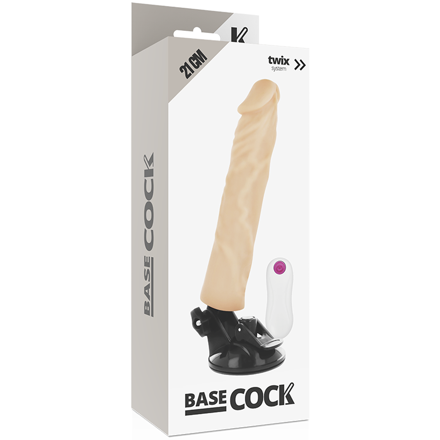 BASECOCK - REALISTIC VIBRATOR REMOTE CONTROL FLESH 21 CM - Image 4