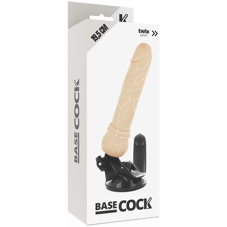 BASECOCK - REALISTIC VIBRATOR REMOTE CONTROL FLESH 19.5 CM - Image 4