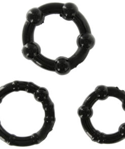 SEVEN CREATIONS - SET OF THREE BLACK PENIS RINGS