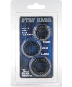 Alternative view of SEVEN CREATIONS - SET OF THREE BLACK PENIS RINGS