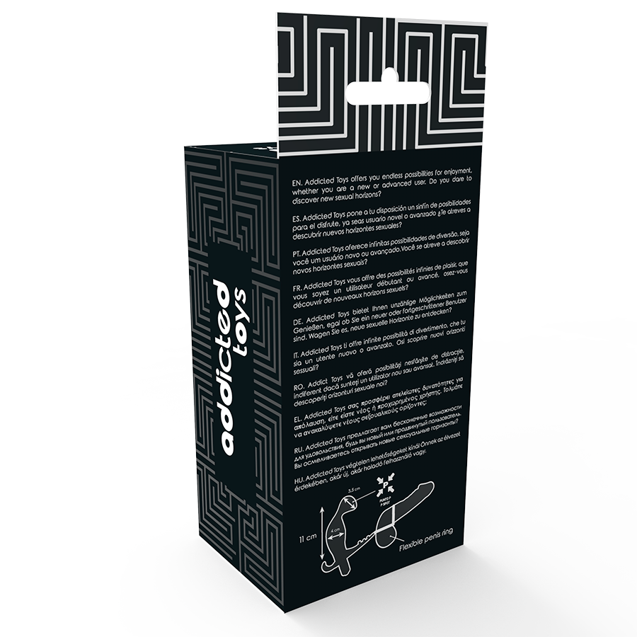 ADDICTED TOYS - ANAL PLUG WITH DOUBLE PENIS RING AND TESTICLES BLACK - Image 5