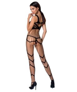 Alternative view of PASSION - WOMAN BS058 BODYSTOCKING BLACK ONE SIZE