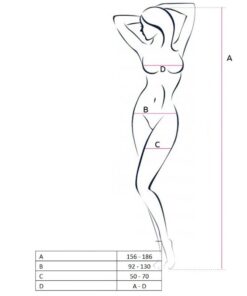 Alternative view of PASSION - WOMAN BS046 WHITE BODYSTOCKING ONE SIZE